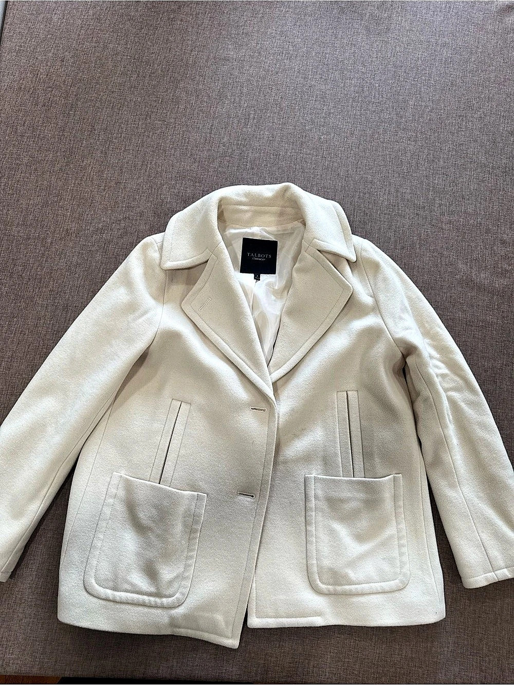 Talbots Cream Pea Coat